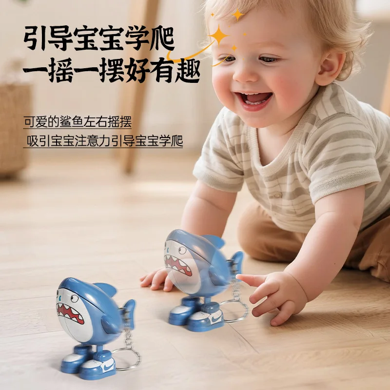 

Wind-up shark swinging toy, cartoon funny shark keychain, creative stress-relieving small toysea animal toy Christmas gift