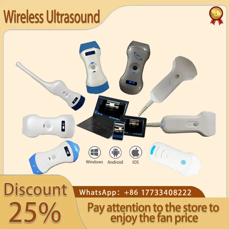 Free Suitcase Portable Wifi Wireless Ultrasound Probe   Wireless Color Ultrasound Doppler Probe Convex Linear Phased Array