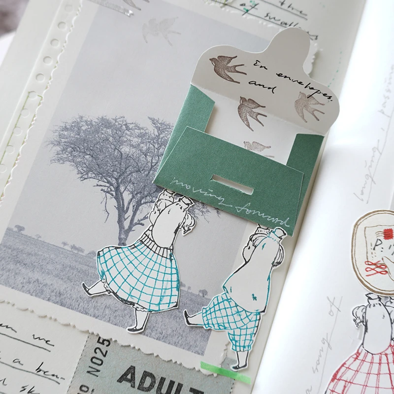 Lovely Lifting Girls Wooden Rubber Stamp Set DIY Scrapbooking Photo Album Card Making Wood Seal