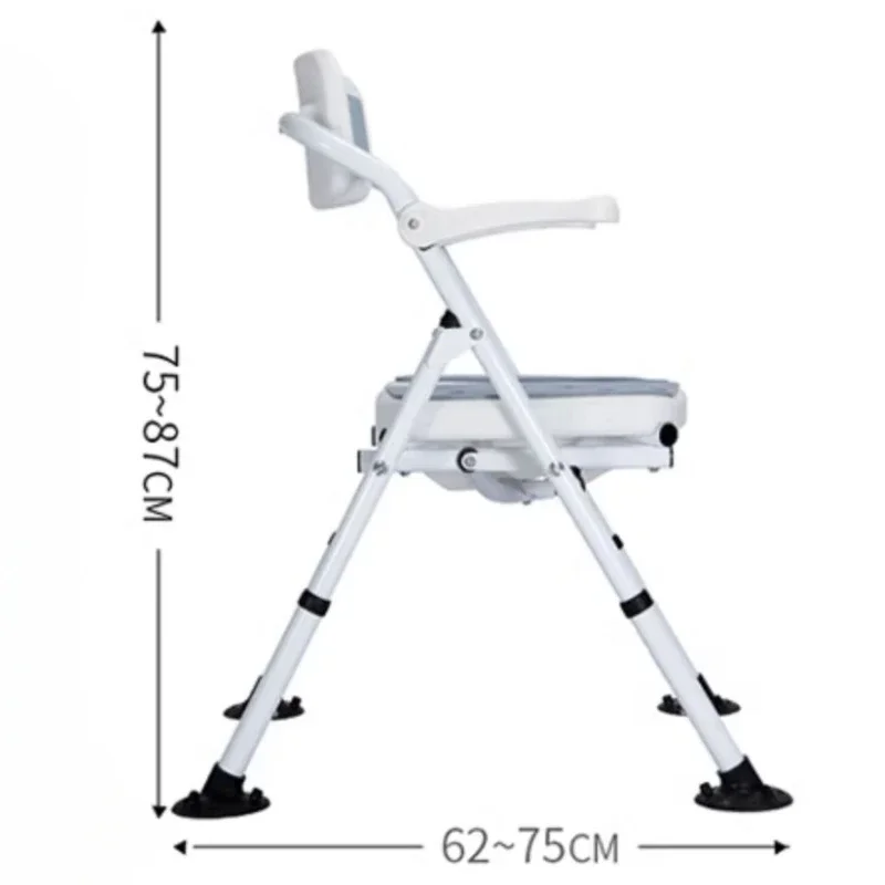 

Aluminum Alloy Anti-Rust Bath Stool Stable Shower Chair for Elderly Non-Slip Stool with Adjustable Height for Home Patient Care