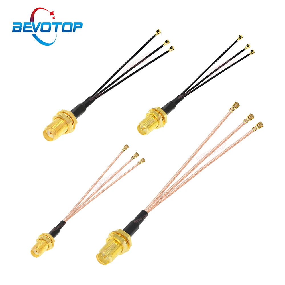 1PCS 1 to 3 SMA to  Splitter Cable RP-SMA / SMA Female to 3 x U.fl 1 Female1 RG178/ RF1.13 WIFI Antenna Extension Jumper