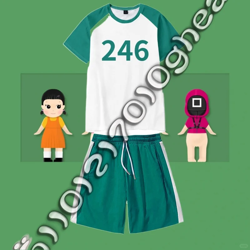 

2025 Round Six T-shirt Seong Gi-hun Cosplay Costume 456 Tracksuit Calamari Games Disguise Caarnival Party Clothes for Men Women