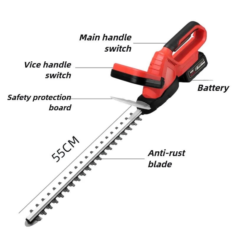 Electric Hedge Trimmer Portable Brushless Cordless Trimmer Household Garden Courtyard Trim Tools Multifunctional Pruning Tool