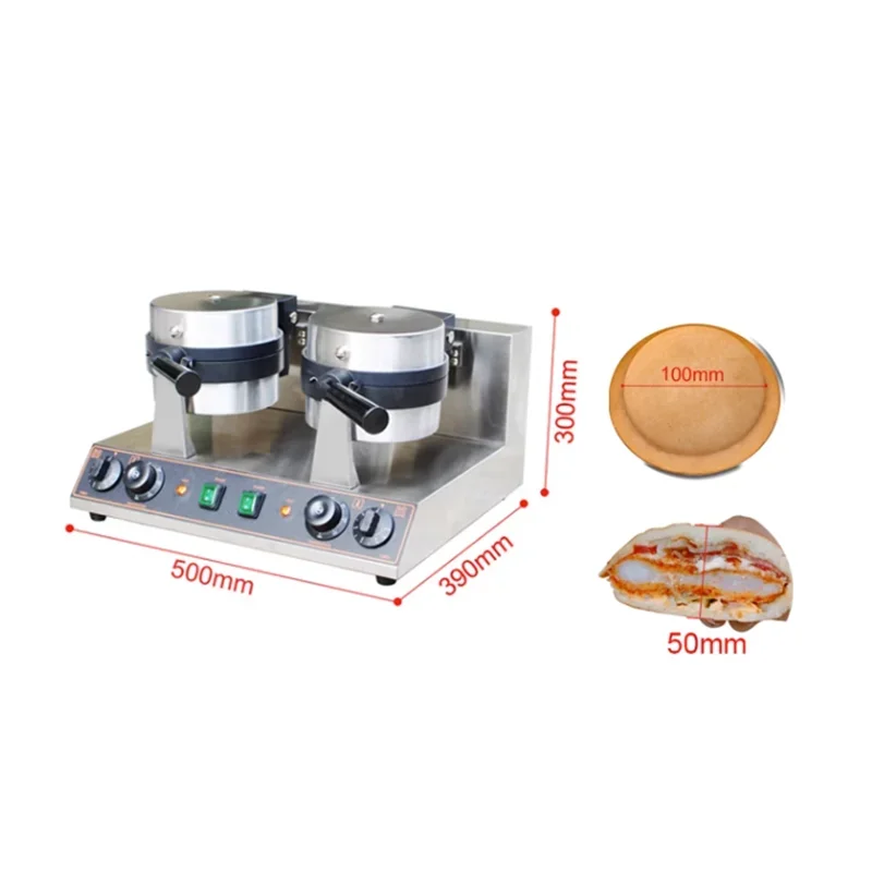 Máquina de hambúrguer de sorvete UFO, Sorvete Panini Press, Semlor Paczki Krapfen Baker, Waffles de lanche comercial