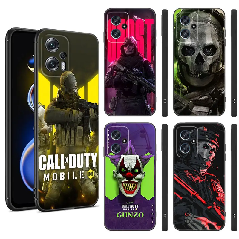 Heißes Spiel Call of Duty schwarz Silikon Handy hülle für Xiaomi Poco X3 X4 NFC F3 F4 GT F5 M3 M4 M6 X5 X6 Pro 5G C55 C65 M5