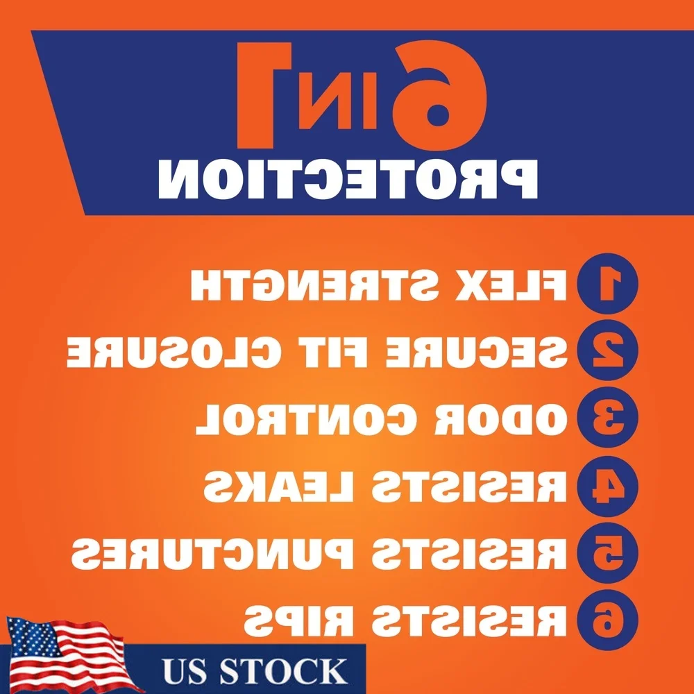 

Сверхпрочные кухонные мешки для мусора на 13 галлонов со шнурком для контроля запаха Fabuloso, герметичные, устойчивые к проколам, 130 шт.