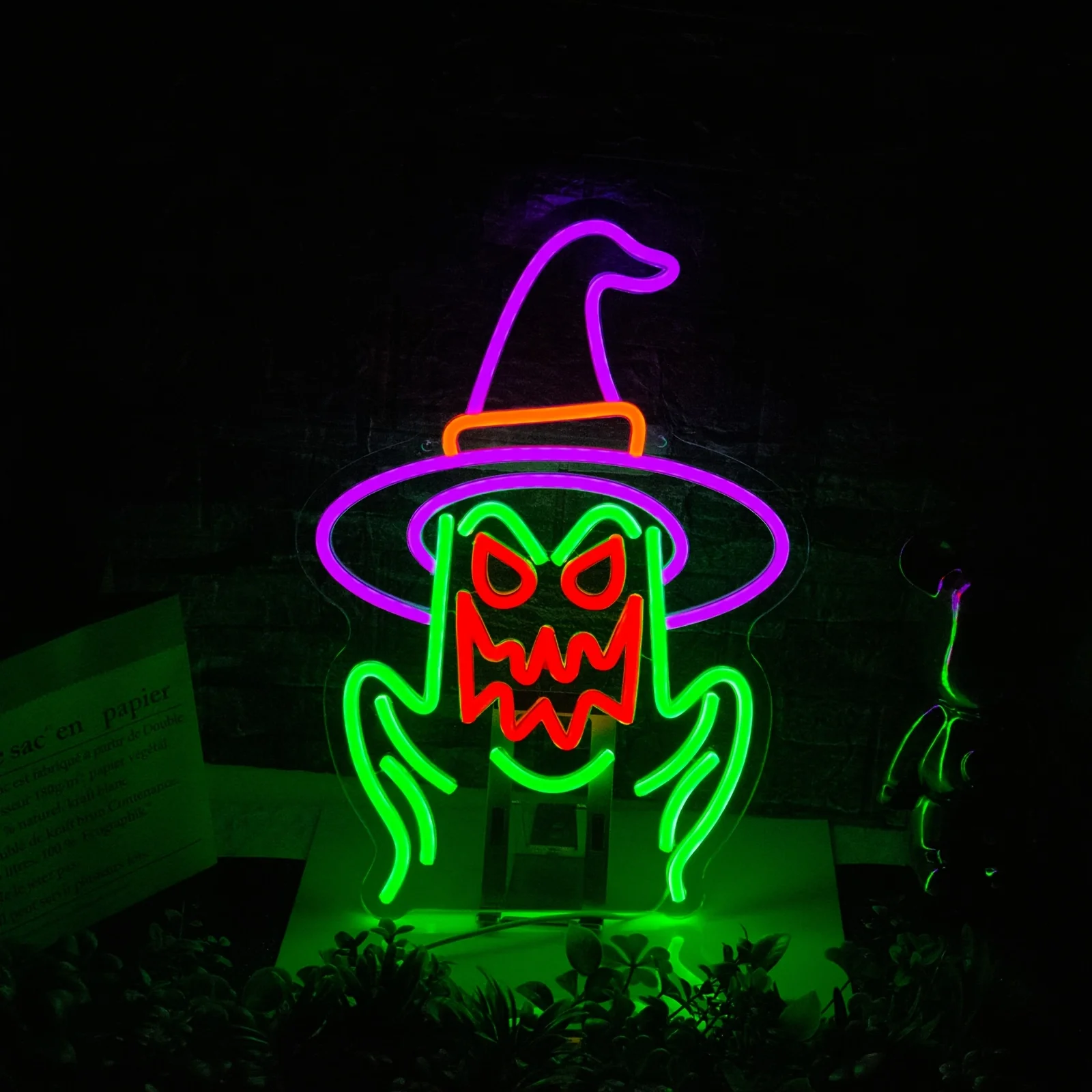 

Witch Neon Sign Dimmable USB Hat LED Neon Light for Bedroom Man Cave Beer Bar Halloween Party Decor Gift for Family Friend