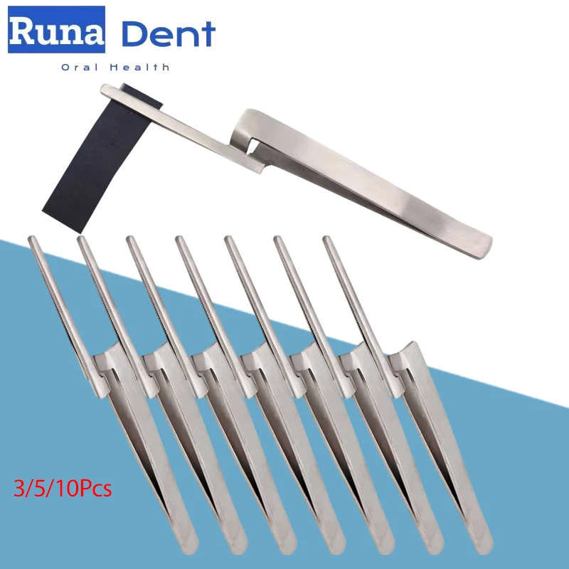 

3/5/10Pcs Dental Articulating Paper Plier Stainless Steel Curved Fine Tip Occlusal Paper Tweezers Orthodontic Forcep for Lab