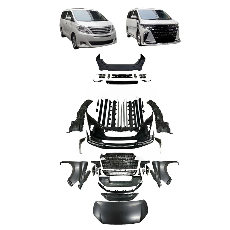 High Quality Facelift Body Kit Hood Fender Head Rear Lamp Upgrade For Toyota Alphard 20 Series 2008-2014 To 40 Series 2023 Modif