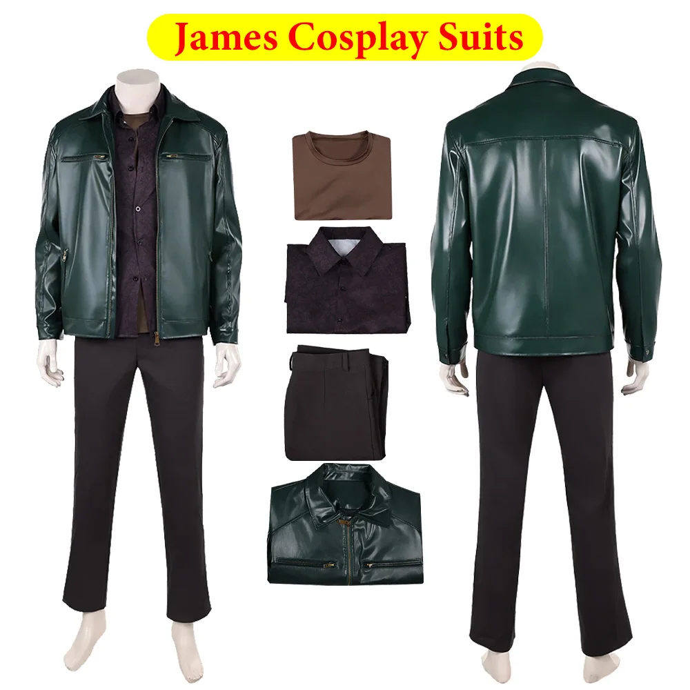 

Men James Cosplay Costume for Adult Male Silent Game Hill Roleplay Unform Shirt Pants Coat Outfits Halloween Carnival Party Suit
