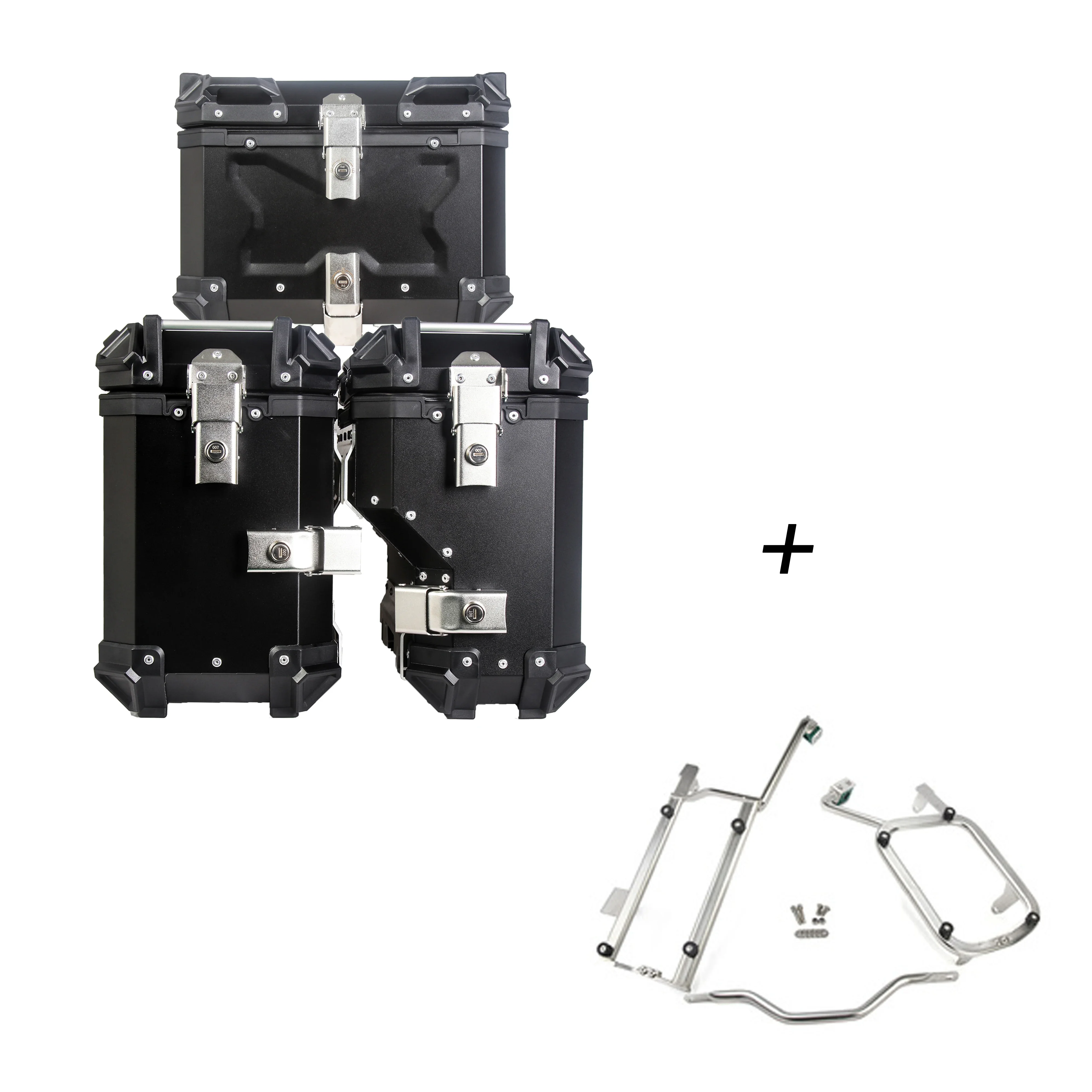 For 1200GS 1250GS Side box and tail box with racks high quality aluminum alloy motorcycle tail boxes