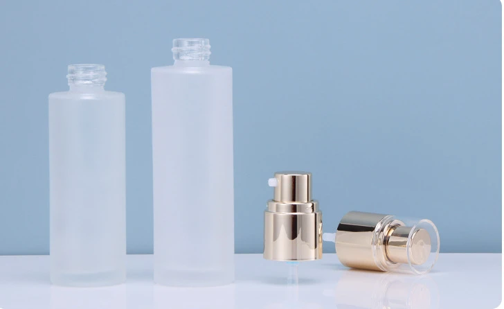 Empty 20ml 30ml 40ml 60ml 80ml 100ml 120ml PP Pump Luxury Frosted Clear Glass Cream Lotion Cosmetic Bottles