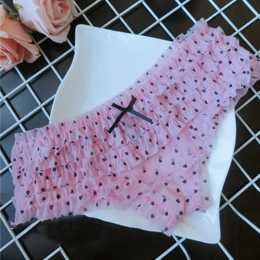 Cute Sweet Female Panties Color Underwear Cake Layer Lace Briefs Sexy Mesh Breathable Cozy Underpant Women Low Waist Lingerie image 4