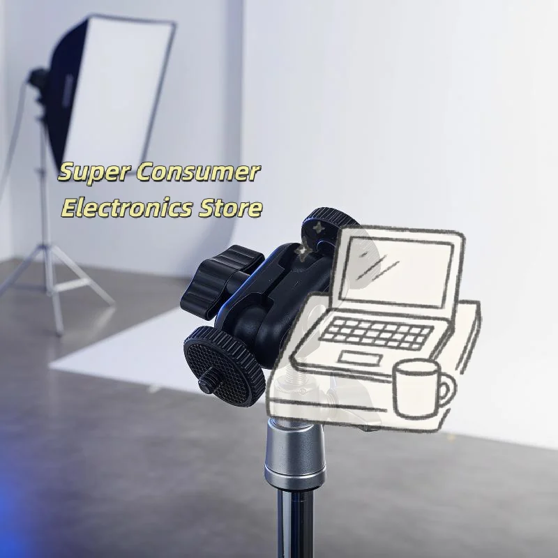 Double Ball Head Magic Arm Camera Mount 15mm Ball 360° Adjustable 1/4'' Screw for Action Cam Monitor Live Streaming Vlog