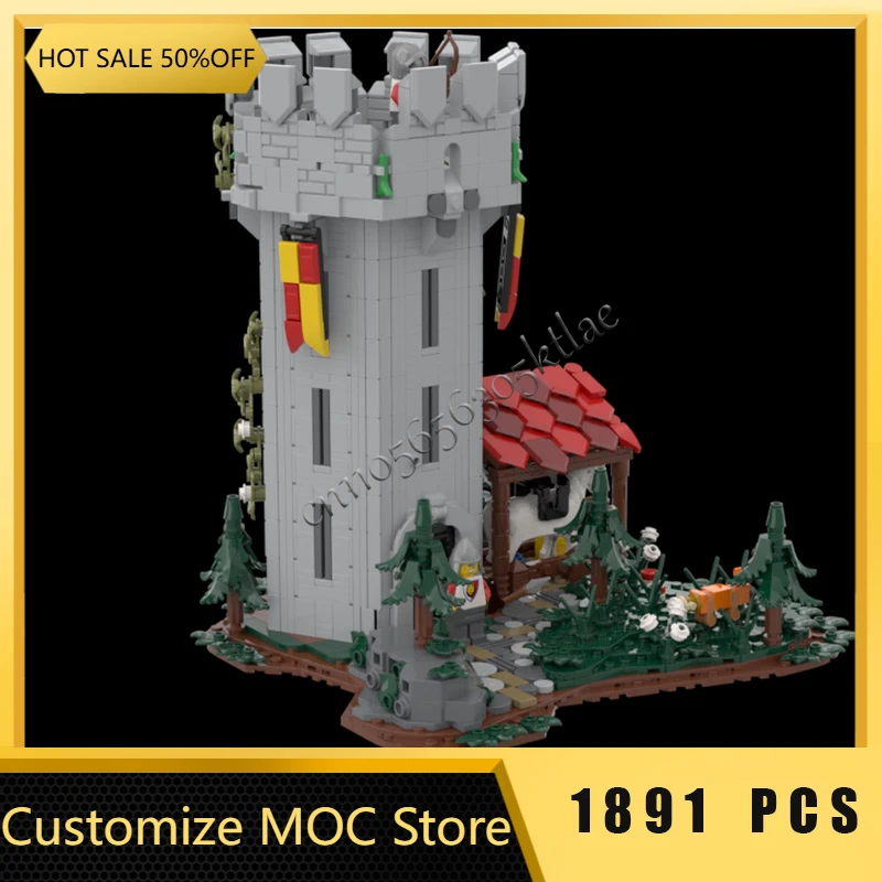 جديد 1891 أجزاء قلعة القرون الوسطى نموذج Moc قوالب بناء برج وحيد وحدات لتقوم بها بنفسك مجموعات تجميع كتل اللعب هدايا عيد الميلاد #2