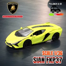 1:36 Car Model Replica Lamborghini Sian Scale Metal Diecast Miniature Art Vehicle Collection Hobby Xmas Gift Boy Friend Toy