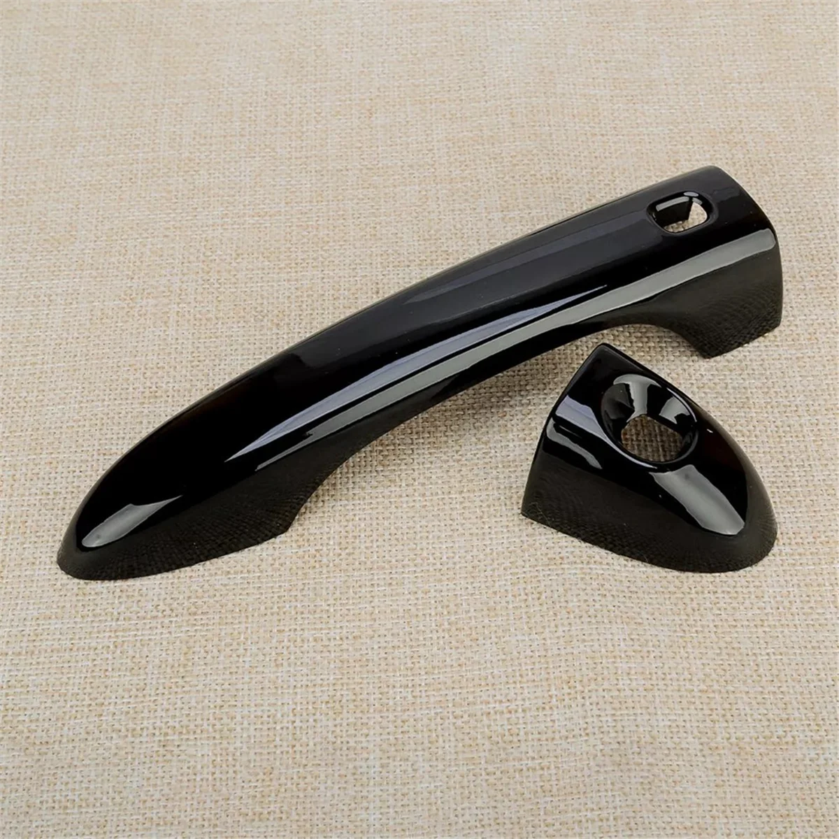 1 セット光沢のある黒のスマートドアハンドルカバートリムフィットマセラティジブリセダン 2014-2023—L49A