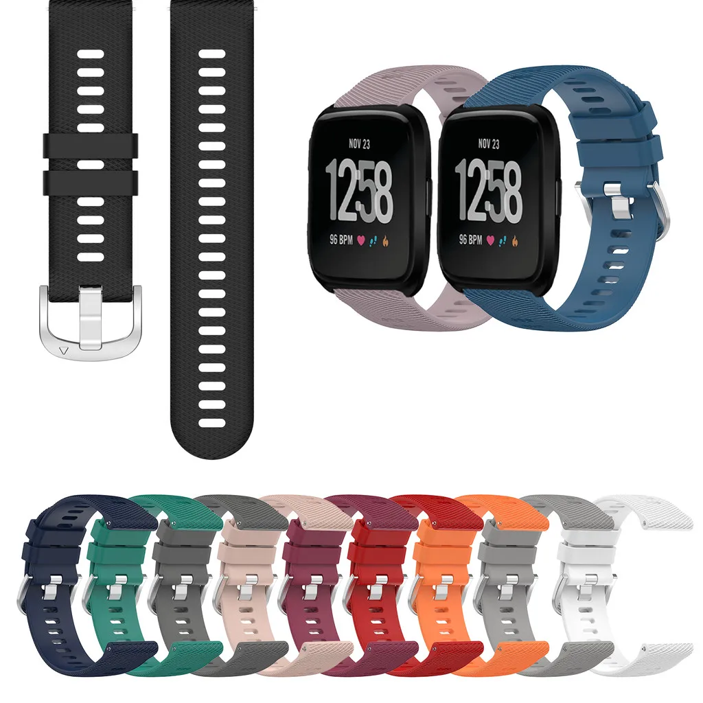 

Silicone Strap For Fitbit Versa 2 / Versa Lite / Versa 1/ SE Simple Patterns Candy Colors Smart Watch Sport Wrist Band