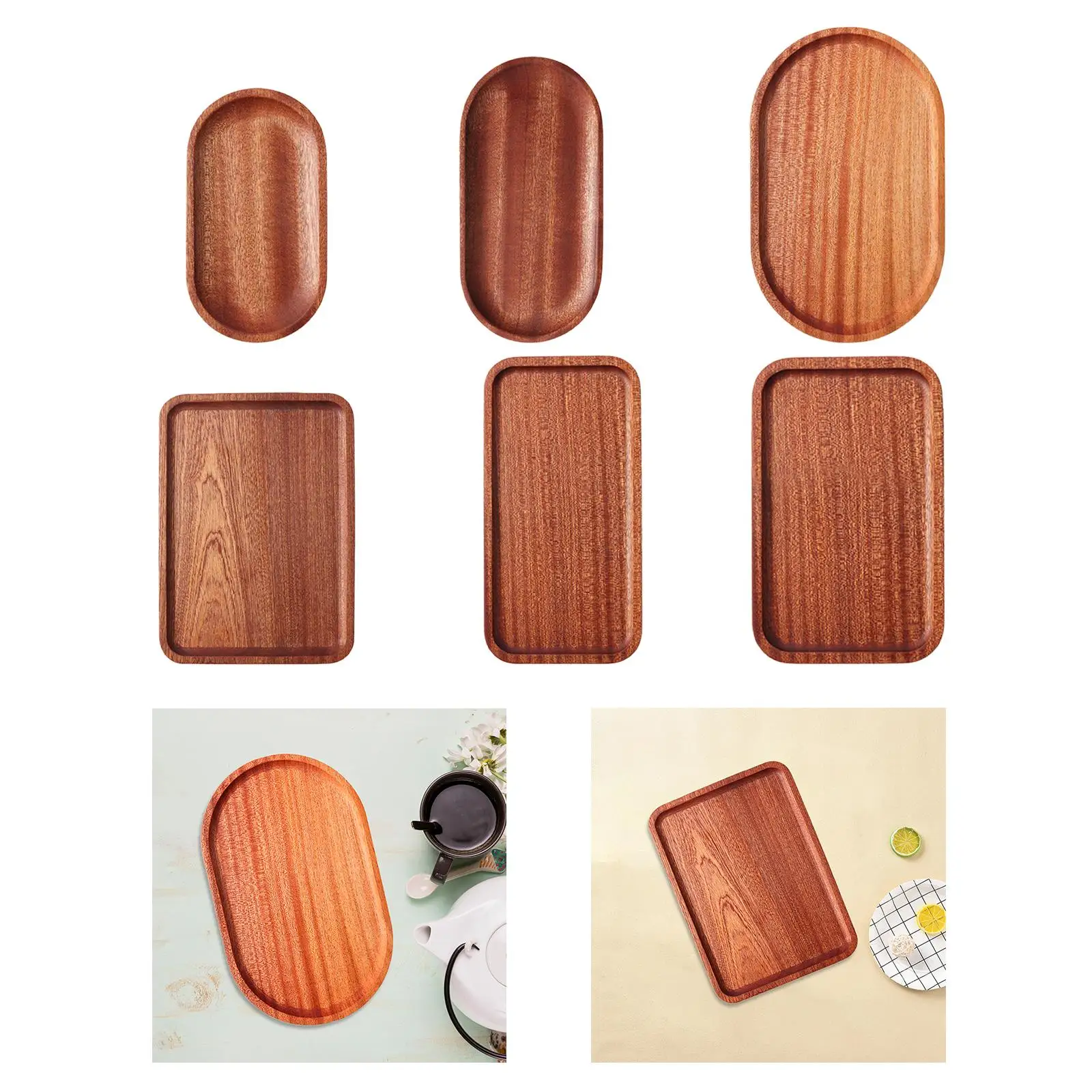 Wood Serving Tray Kitchen Tool Decorative Tray for Cupcake Charcuterie Salad