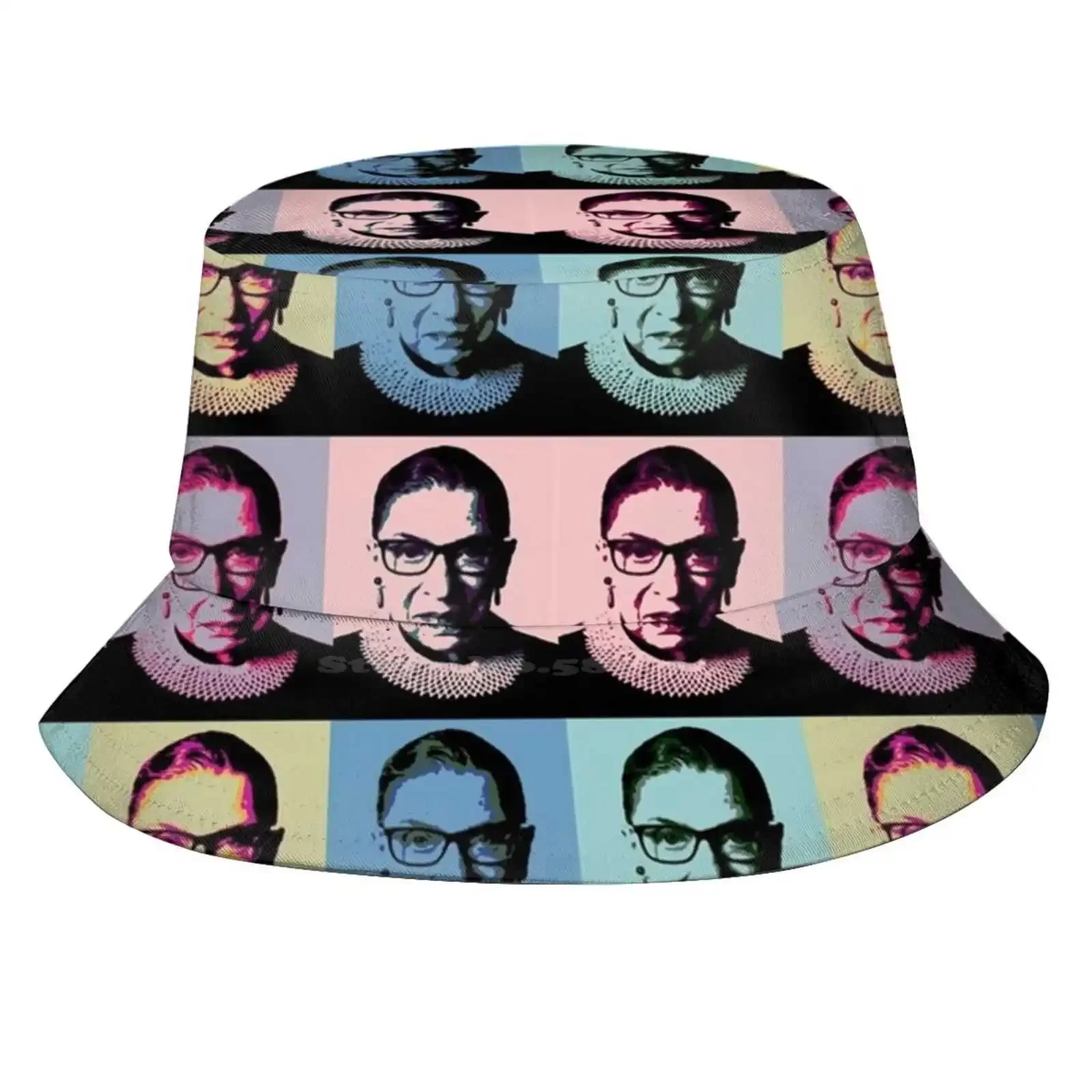 Rbg - In Muted Colors Sun Cap Fisherman Hat Bucket Hats Rbg Ruth Bader Ginsburg I Dissent Feminist Feminism