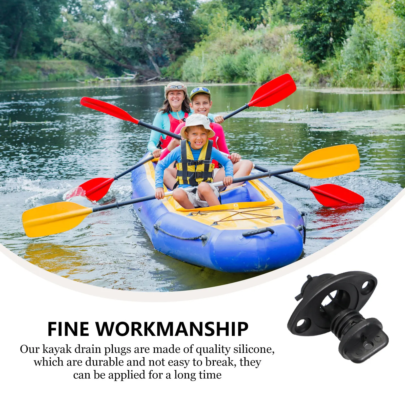 6Pcs Silicone Kayak Scupper Plug Drain Stopper for Boat Transom Fish Well Hull Water Seepage Prevention Thread Bung