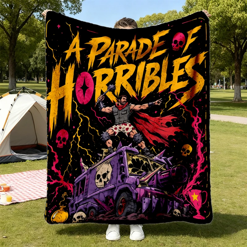 A Parade of Horribles Flannel Blanket, Dungeon Crawler Carl Flannel Throw, New Achievement, Princess Donut and Mongo, Sc