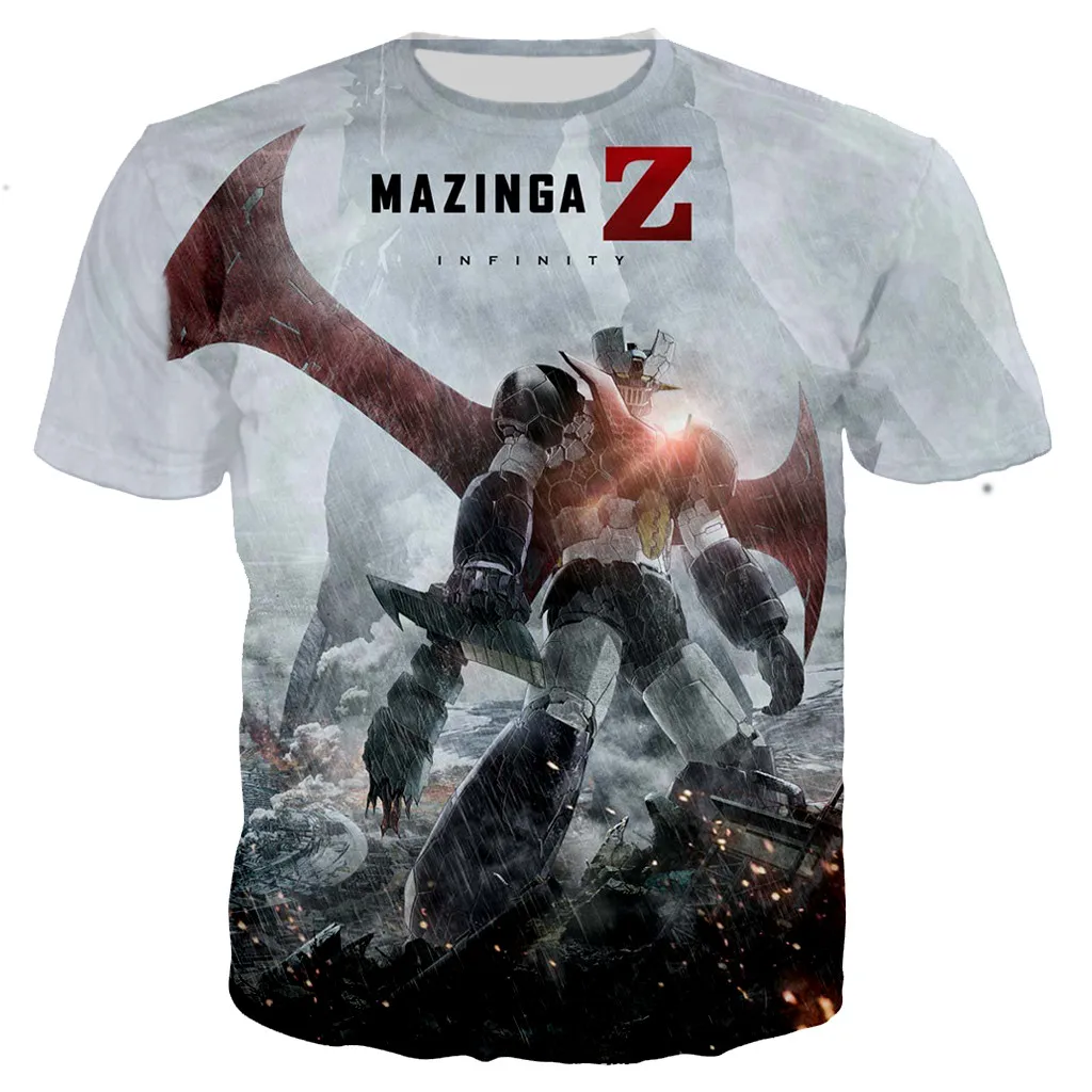 3D Print Japanese Robot T-Shirts Mazinger Z Streetwear Fashion Oversized T Shirt Kids Boys Girls Cartoon Tees Tops Clothing