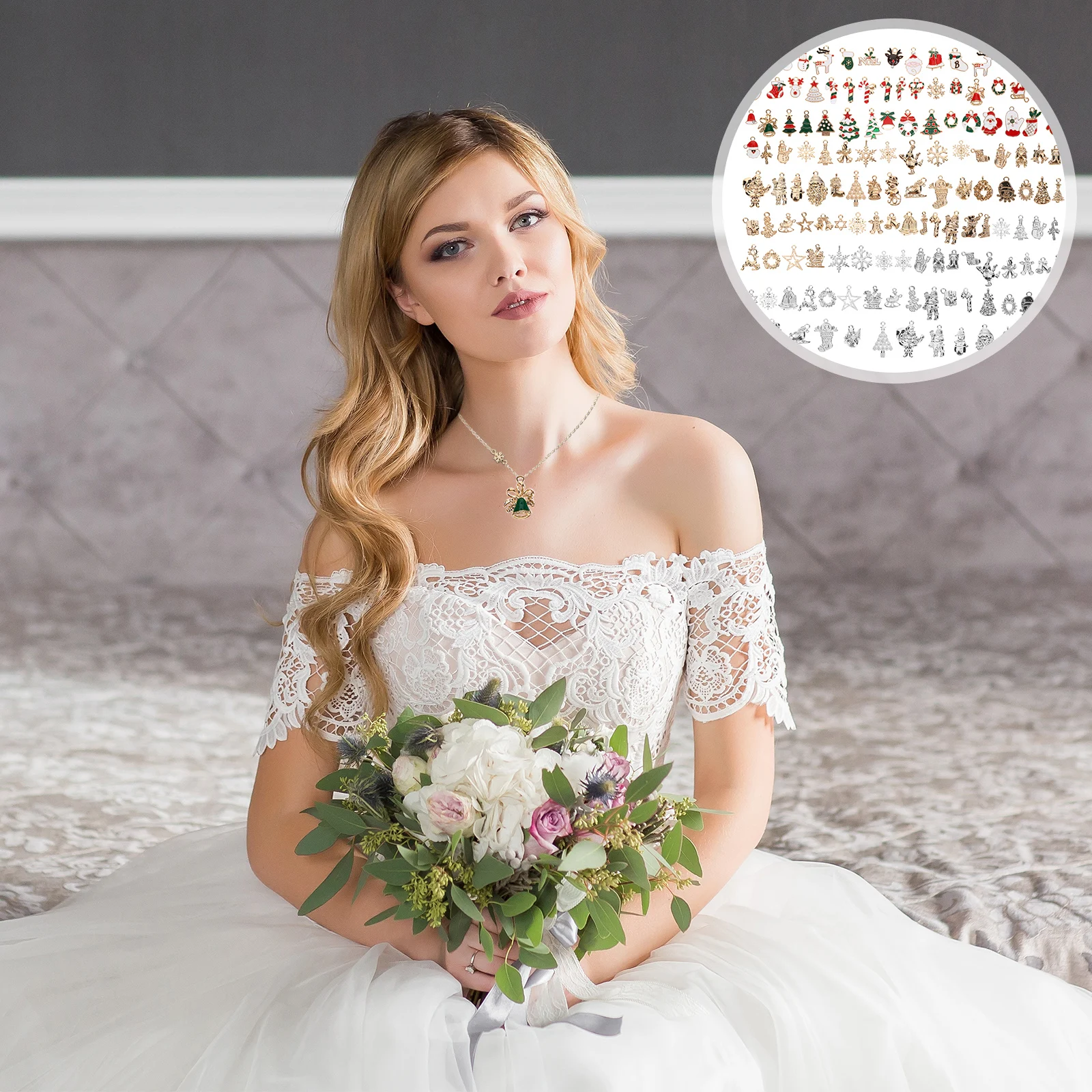 150pcs Christmas Accessories DIY Jewelry Pendants Alloy Making Bracelet Charms Sturdy Premium Classic Elements Various Styles