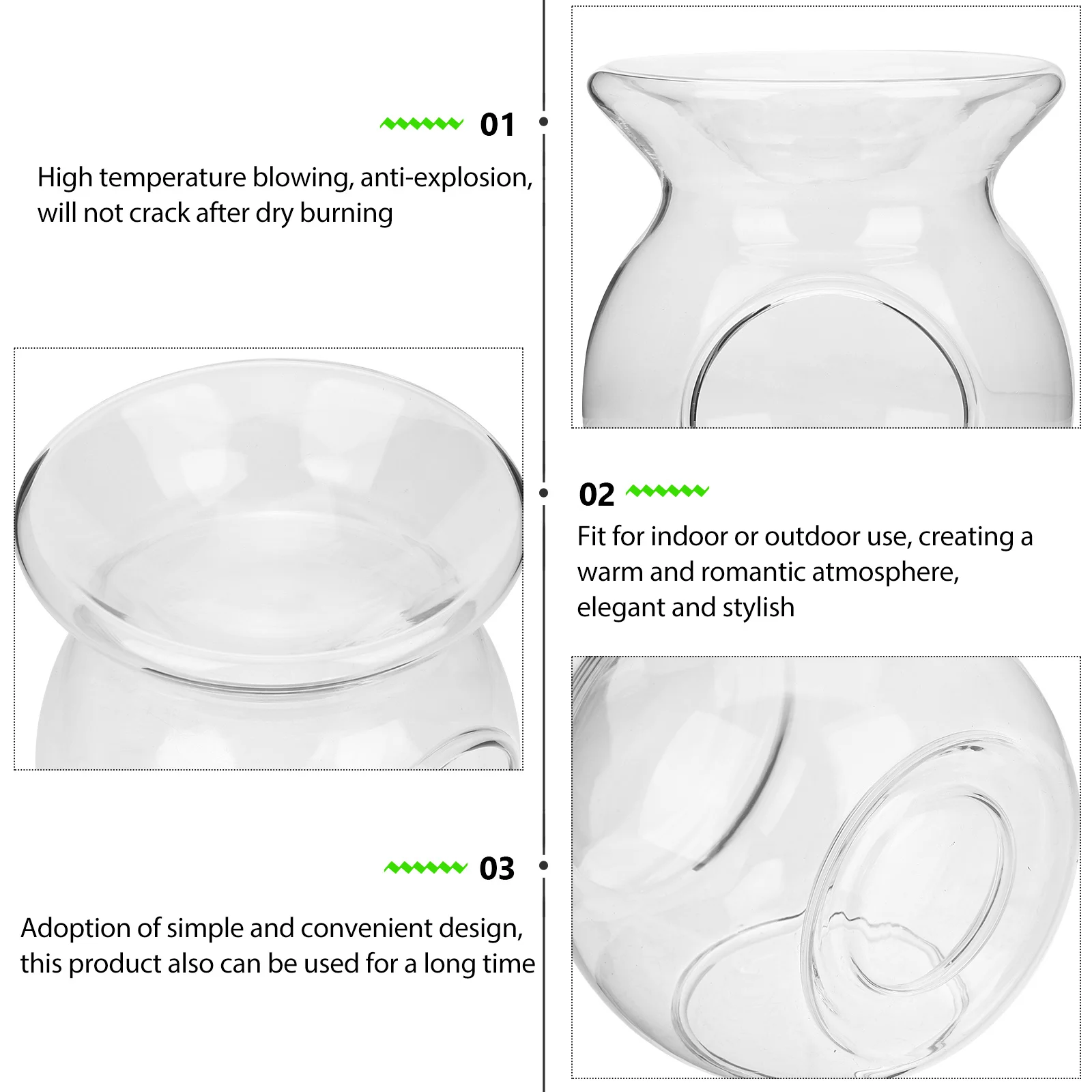 

Essential Oil Burner Tealight Holder High Temperature Resistant Warmer Decorative Table