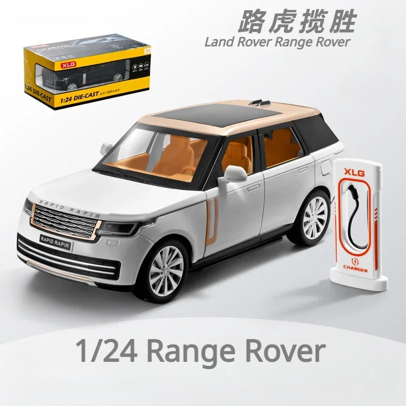 

1:24 Land Rover Range Rover SUV литая Игрушечная модель автомобиля из сплава, модель автомобиля со звуковым оформлением, автомобильные игрушки для детей, подарки