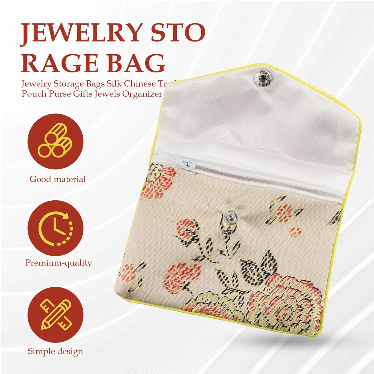 Сумки для хранения ювелирных изделий ABQR, шелковая китайская традиционная сумка, кошелек, органайзер для подарков и драгоценностей (случайный цвет)