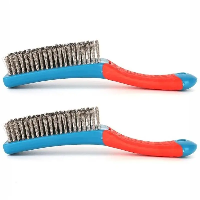 Heavy Duty Stainless Steel Wire Brush With Plastic Handle Perfect For Removing Rust Welding Slag Dirt And Paint