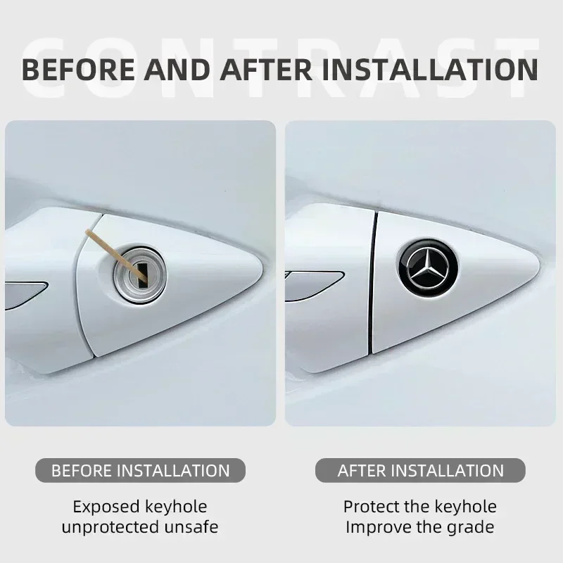 Car Door Lock Keyhole Protection Stickers Emblem For Mercedes Benz W166 W212 W213 W246 W176 W205 C180 W167 A B C E Class GLE GLK