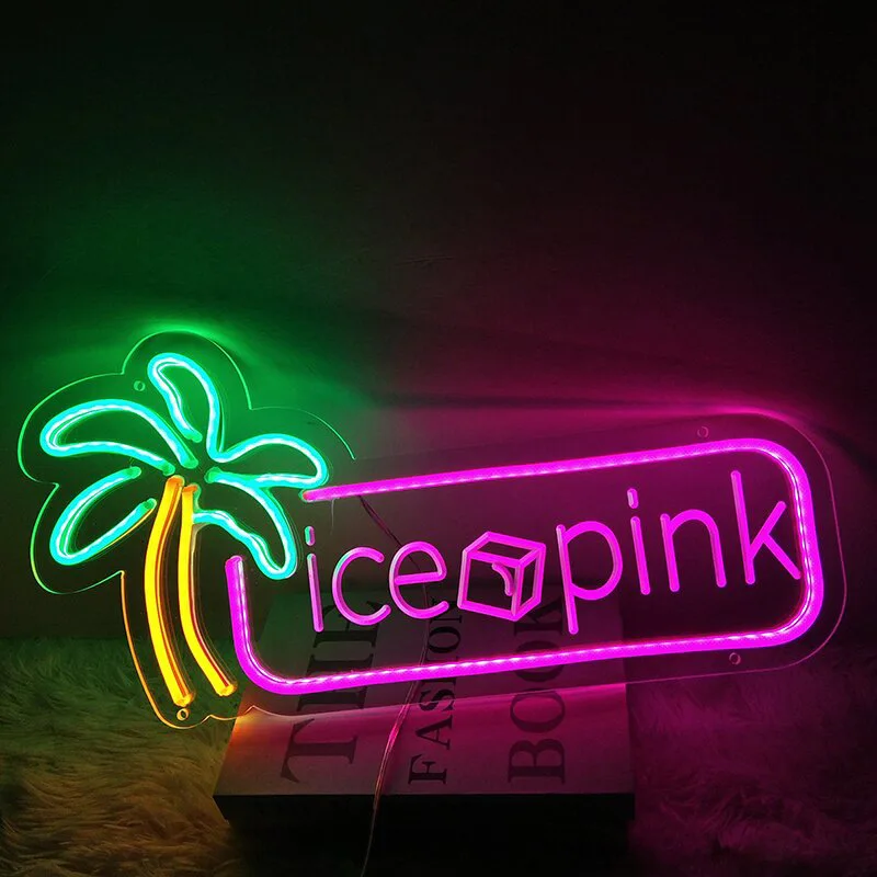 Ice Cream Colorful LED Neon Sign Acrylic Neon LED Sign Light USB For Home Bar Restaurant Children Bedroom Wall Art Decor Lights