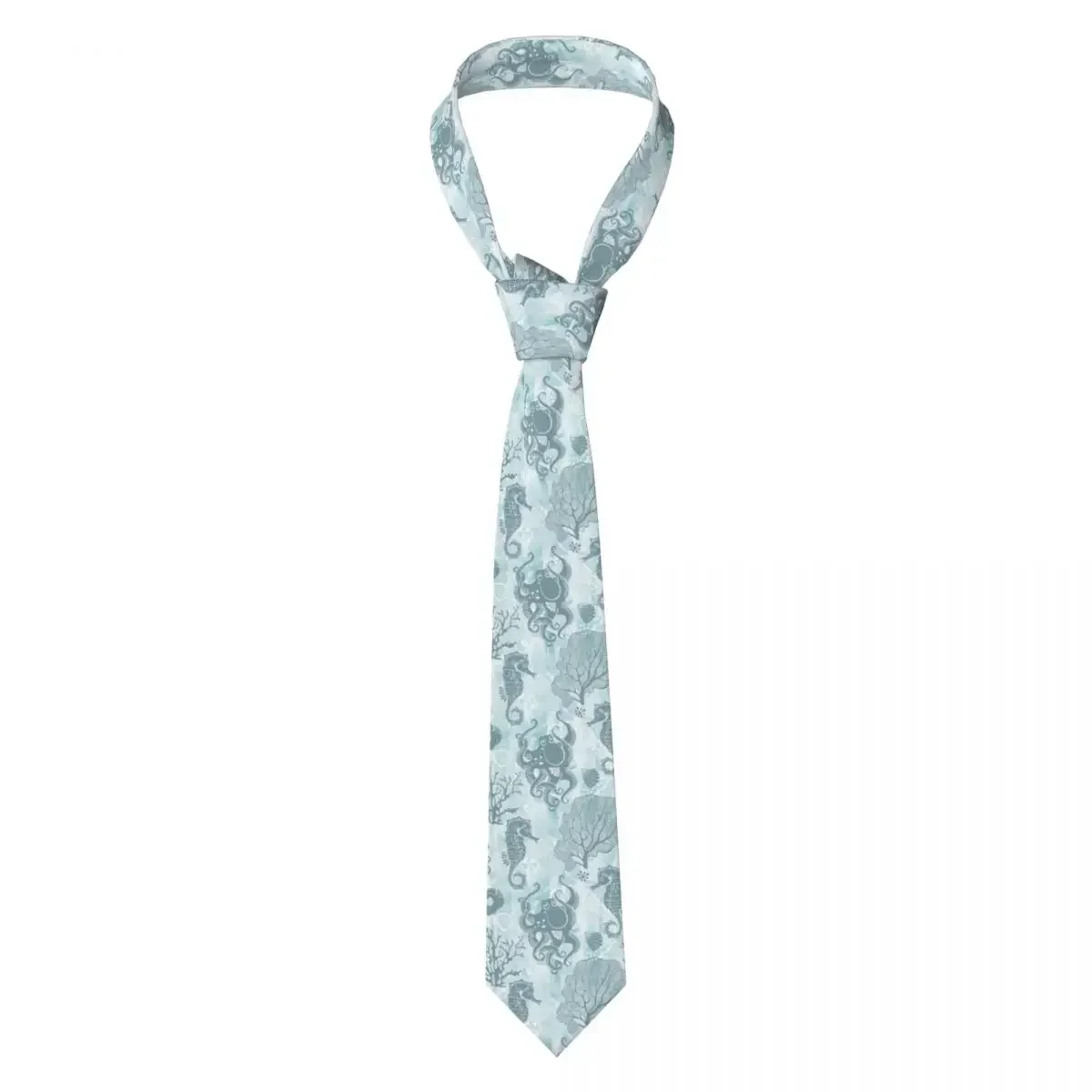 

Casual Arrowhead Skinny Underwater Seahorse Octopus And Plants Necktie Slim Tie For Party Formal