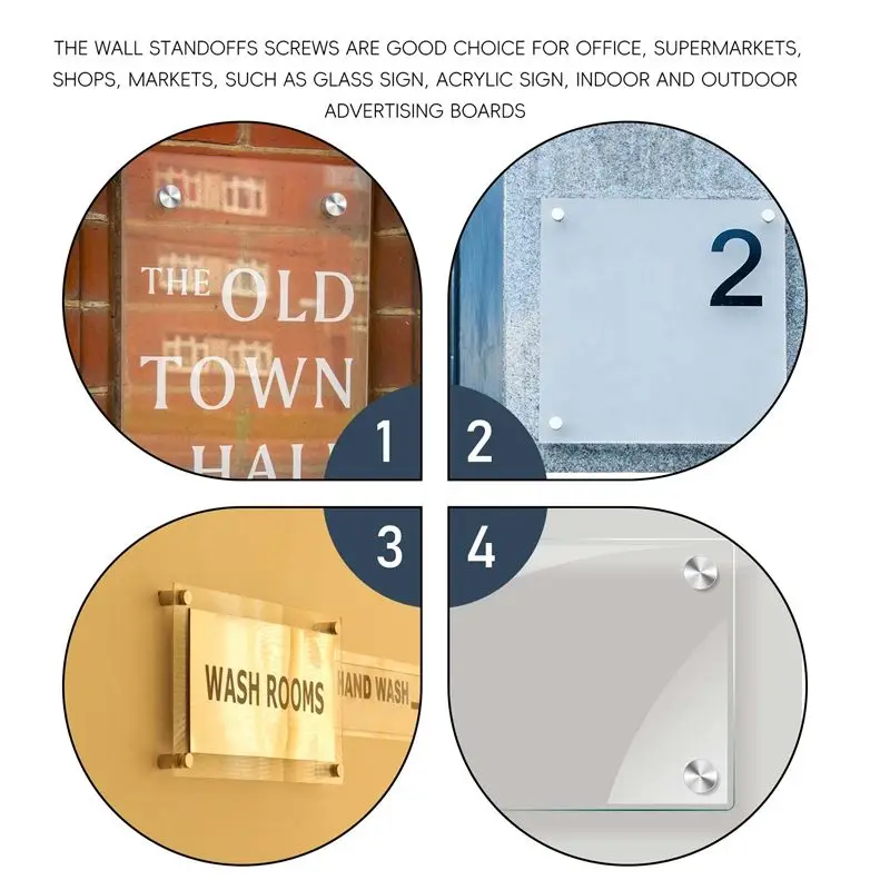 A31Z-24Pcs 3/4X1 بوصة أصحاب علامة المواجهة مسامير جدار المواجهة أصحاب مسامير جبل الأجهزة الإعلان الزجاج الاكريليك حامل #6
