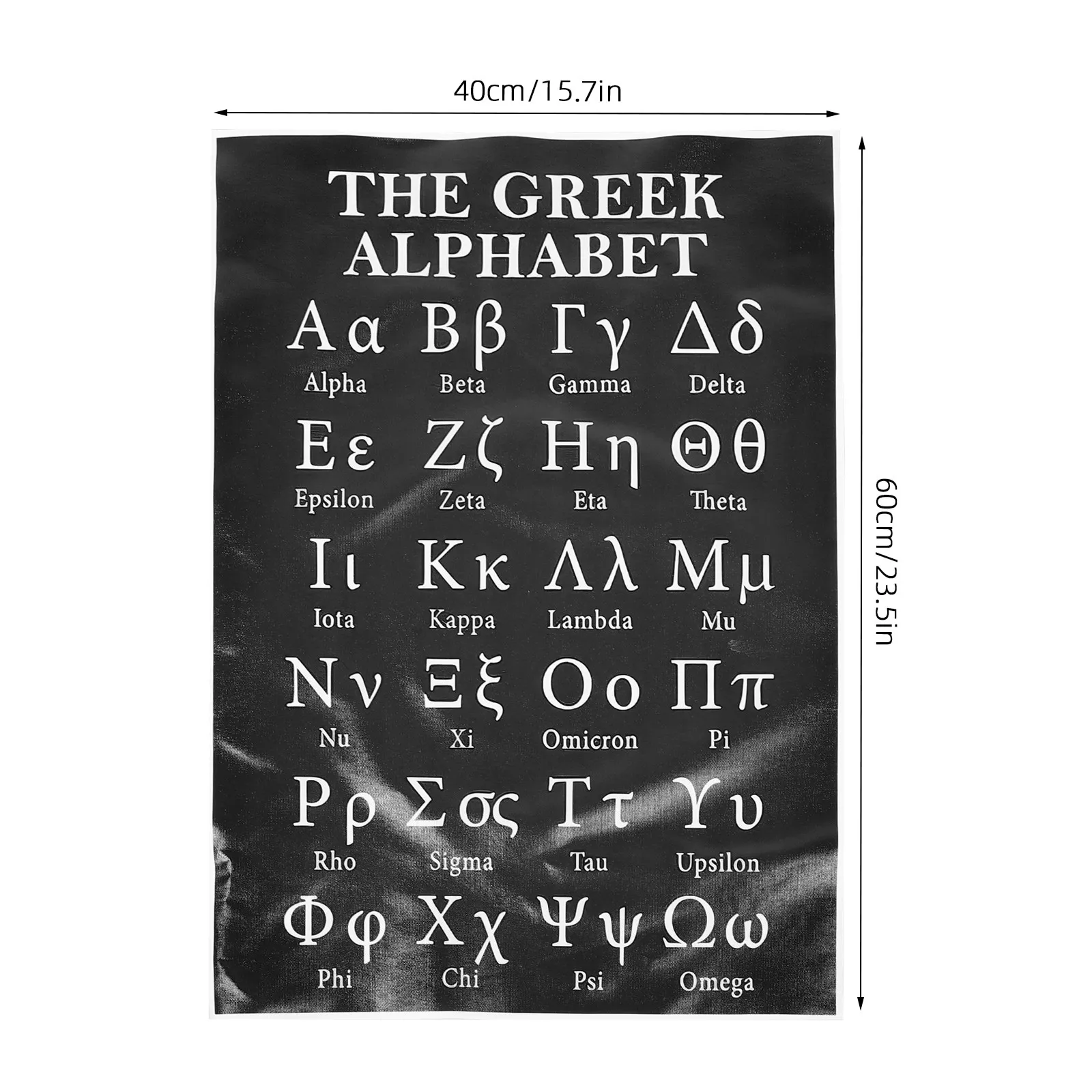 Greek Letter Reference Chart Ancient Educational Canvas Poster Black White Oil 23.6 X 15.8 Classroom Study Teacher Student Gift