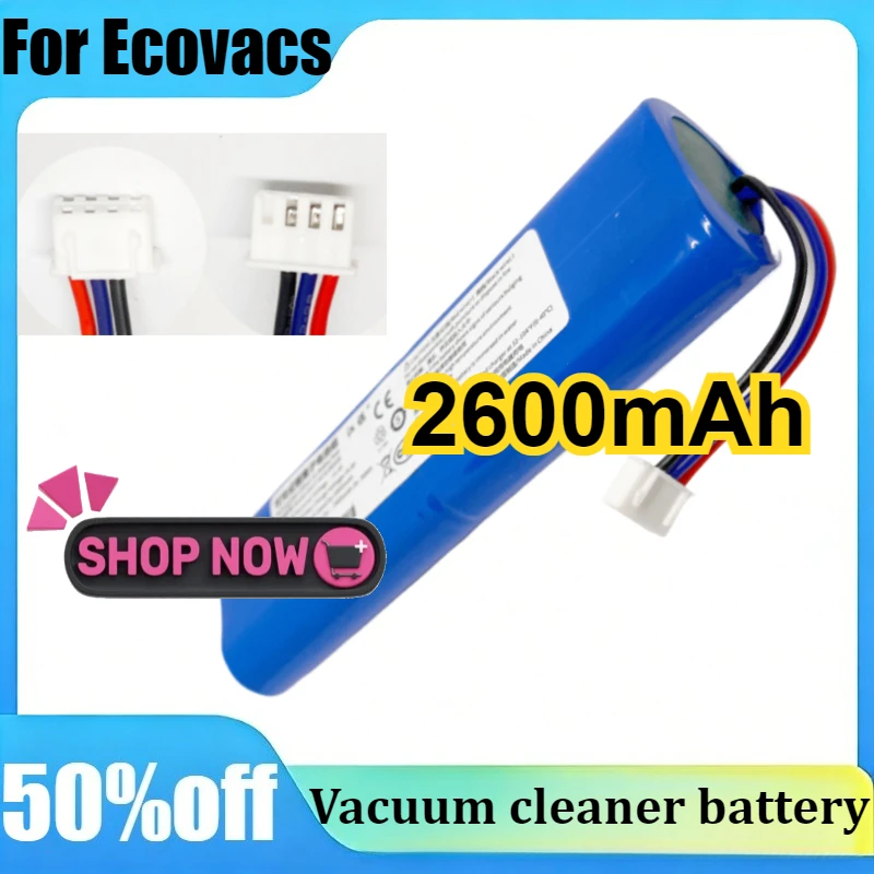 

Аккумулятор Li-ion 14.4V 2600mAh для роботов-пылесосов Ecovacs Deebot DJ35 DJ36 DK35 DX55 N5 N8 DN55 DN520 900 901