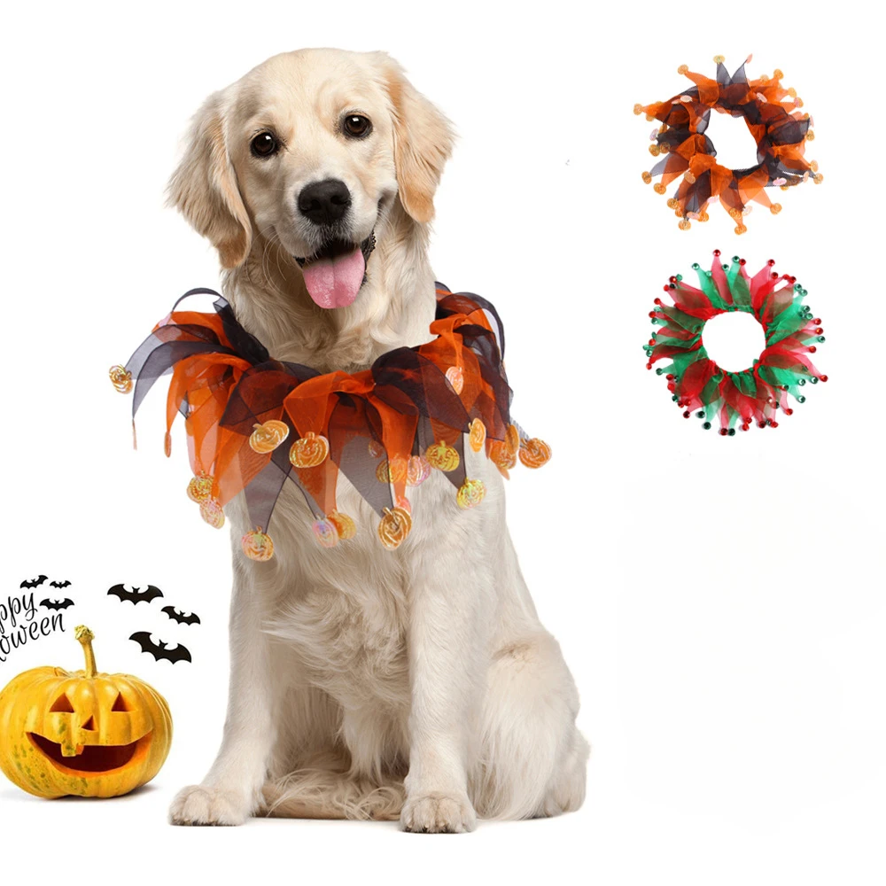 Fancy Pet Cat Collars for Halloween Thanksgiving Costume Cute&Soft Elastic Dog Collars for Party Holiday Birthday Costume Dress