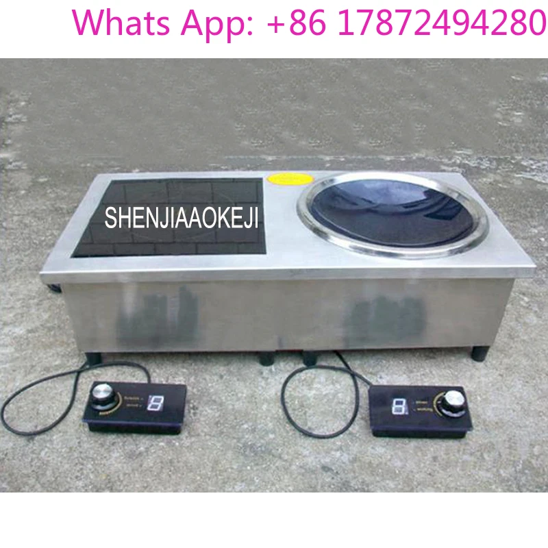 Electric Double Burner Induction Cooker Embedded Concave Commercial  Induction Cooker Concave Plane Frying Furnace 220v