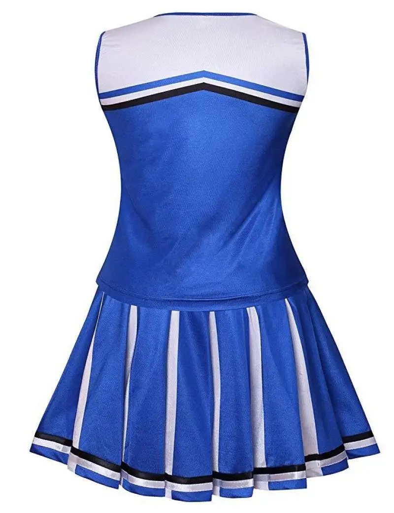 2024 Blu Rosso Costume da cheerleader sexy Ragazza delle scuole superiori Uniforme da cheerleader musicale Sport Cheer Fancy Dress