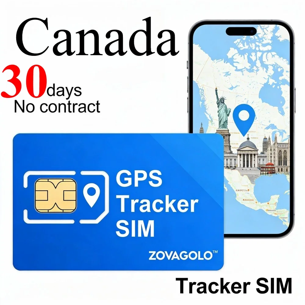 Canada Prepaid  SIM Card  4G GPS Tracking Device 30 Days 30MB No Contract Suitable for The Elderly and Children No Restriction