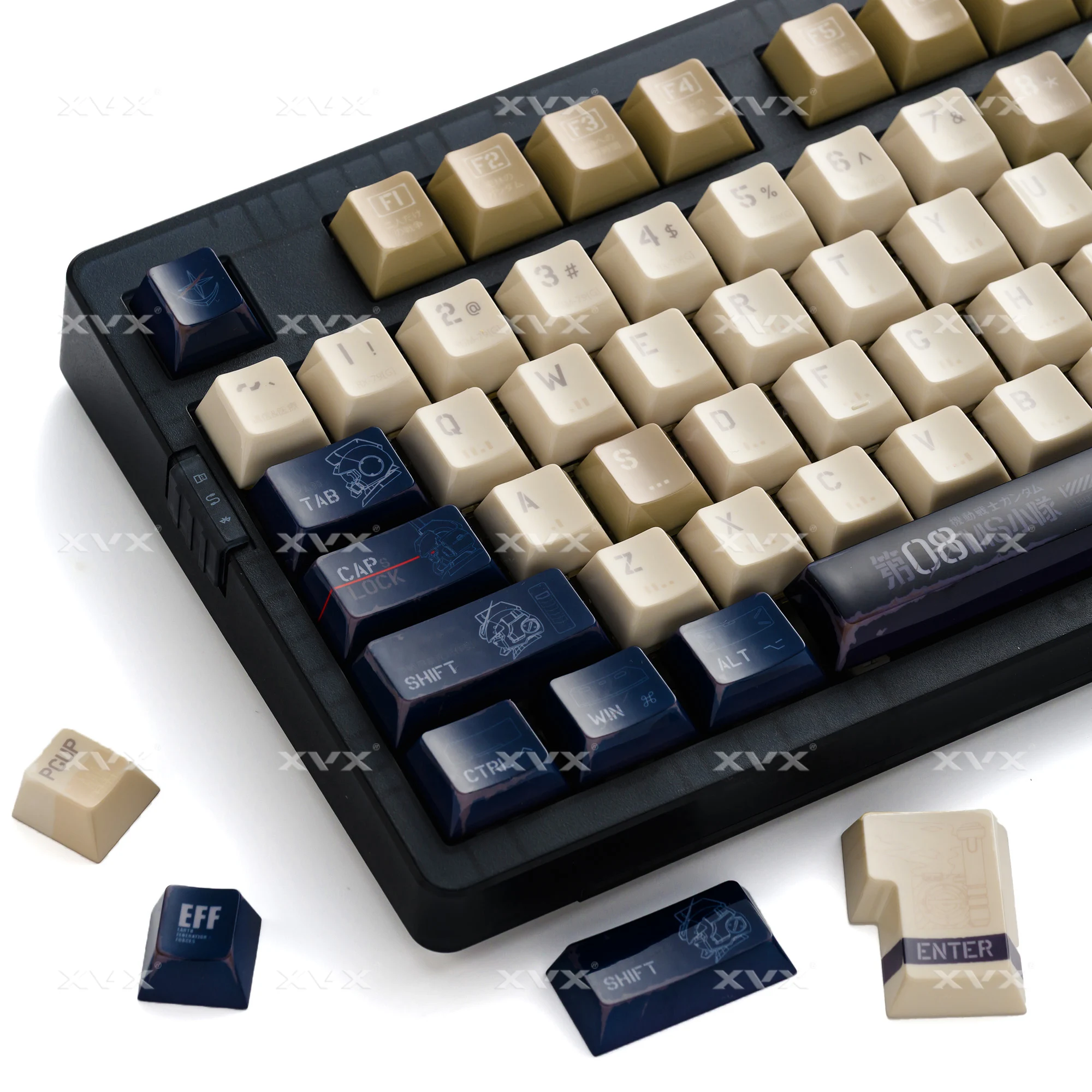 

XVX Gundam Keycaps Anime PBT Ceramic Key Cap Cherry Profile for MX Mechanical Keyboard Keycaps Wide Compatibility Keys 134 Keys