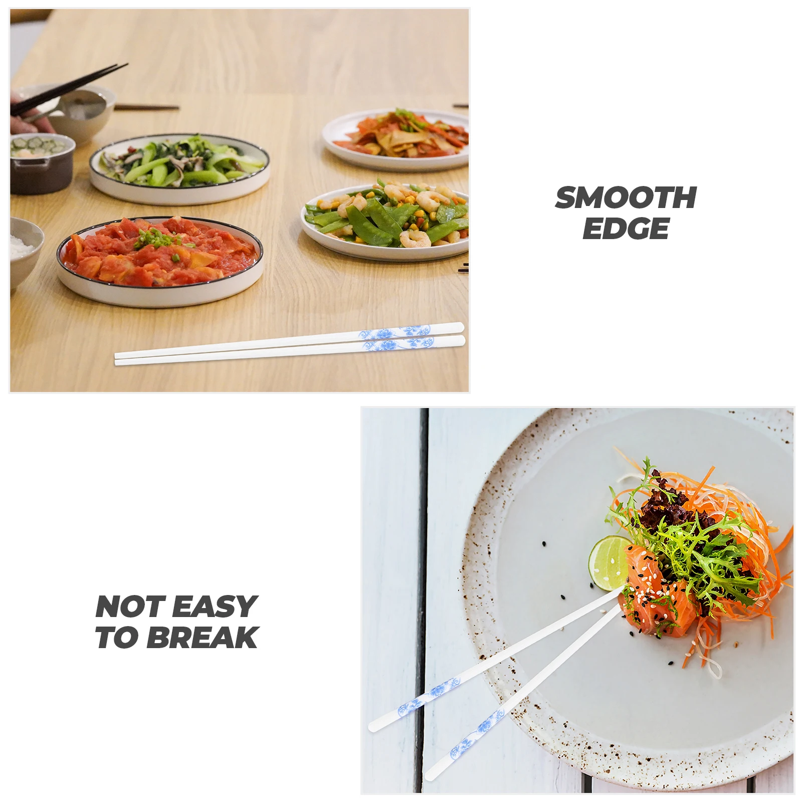 

5Pairs Ceramic Chopsticks Anti-Slip Non-Corrosive High Hardness Wear Resistance Elegant Beautiful Home Outdoor Use