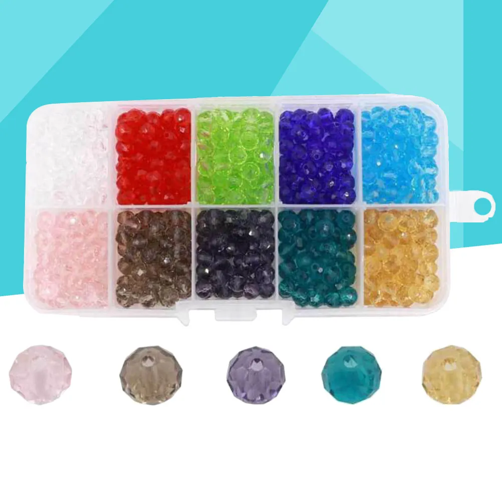 6mm Flat Glass Beads 500 Pieces 10 Colors Spacer Bead Set for DIY Bracelet Necklace Jewelry Making