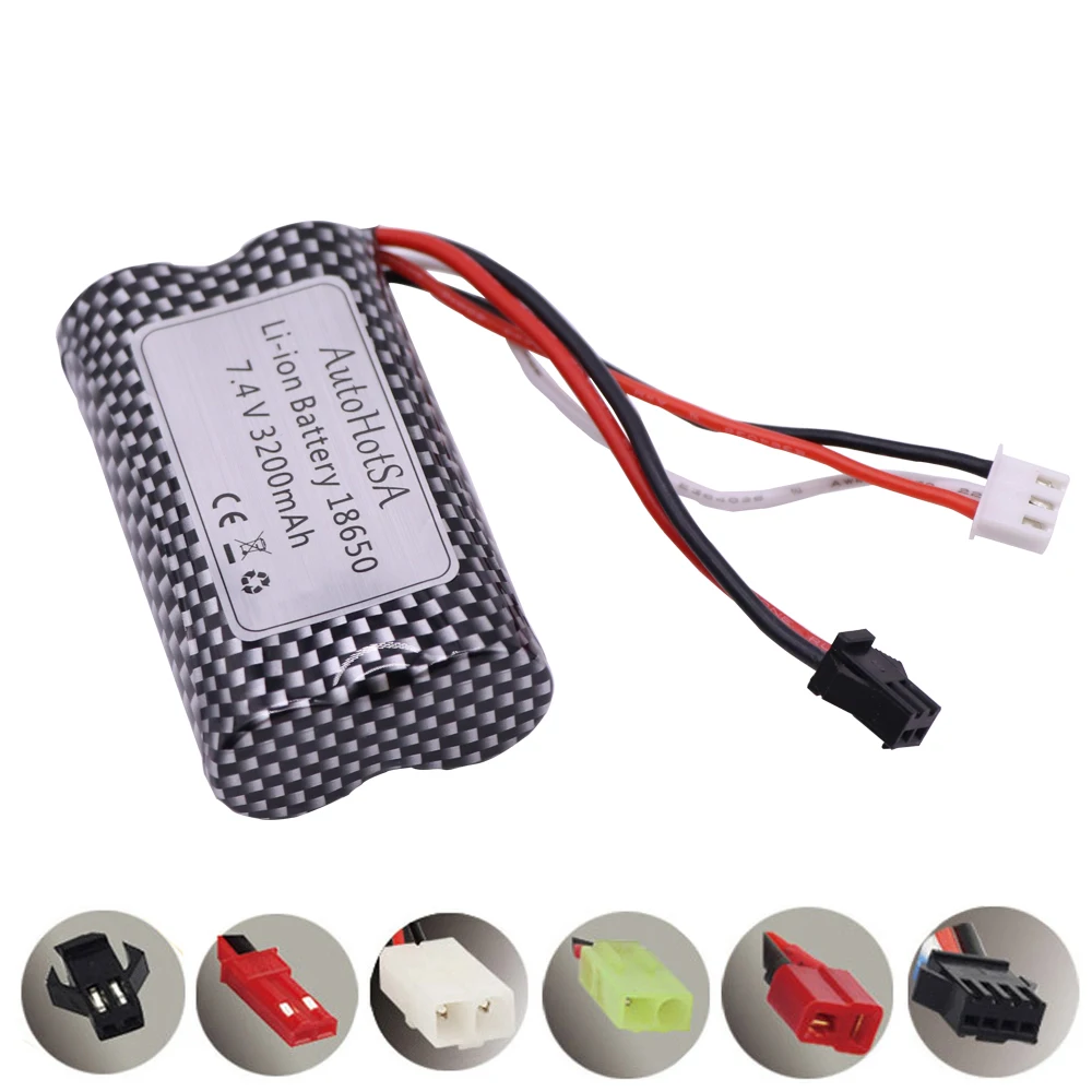 7.4v 3200mah bateria lipo recarregável sm/jst/t/tamiya plug para helicóptero rc peças de brinquedo 7.4v bateria lipo 18650 brinquedos bateria 1 peça