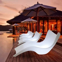 Luxury Led Glowing Plastic Pool Lounge Chairs Swimming Pool Ledge Chair