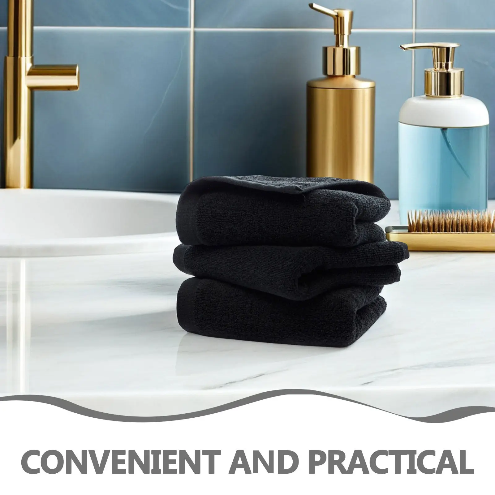 Cotton Hand Towel 35x75cm Large Size Soft Absorbent Quick Dry Bath Hotel Spa Towel Black Bath Towels