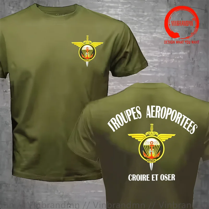 French 6eme RPIMa (Régiment Parachutistes D'Infanterie De Marine) T-Shirt Summer Classic Short Sleeve Casual 100% Cotton T Shirt