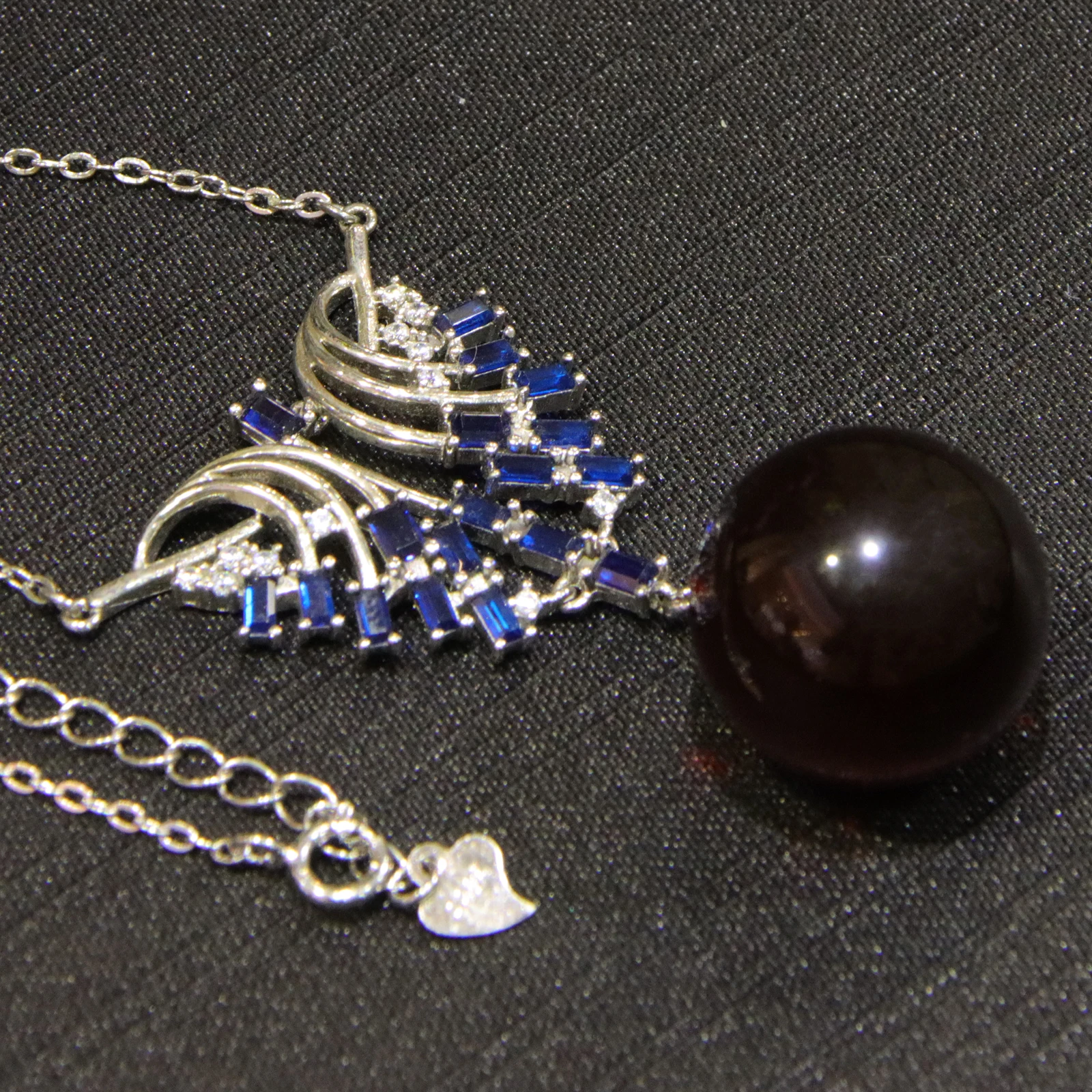 Natural Burmese Violet Amber Pendant 17mm Round Sterling Silver Handmade Jewelry Gift for Women